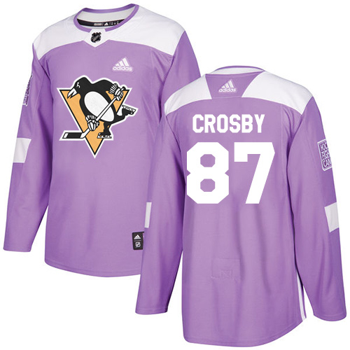 Adidas Penguins #87 Sidney Crosby Purple Authentic Fights Cancer Stitched NHL Jersey - Click Image to Close